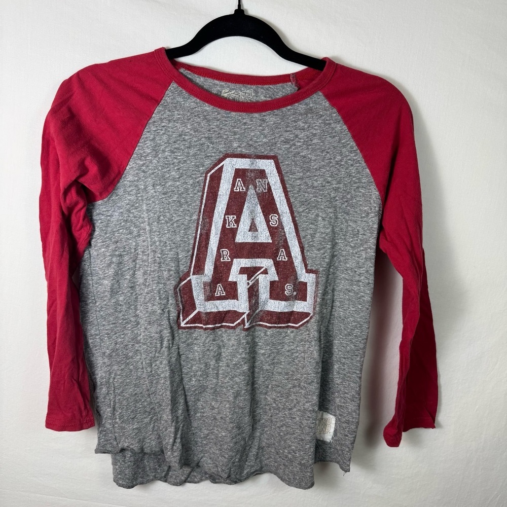 Retro Brand Gray and Red Long Sleeved Shirt Youth Size M